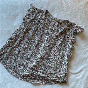 Knox Rose Pink and Green Floral Blouse